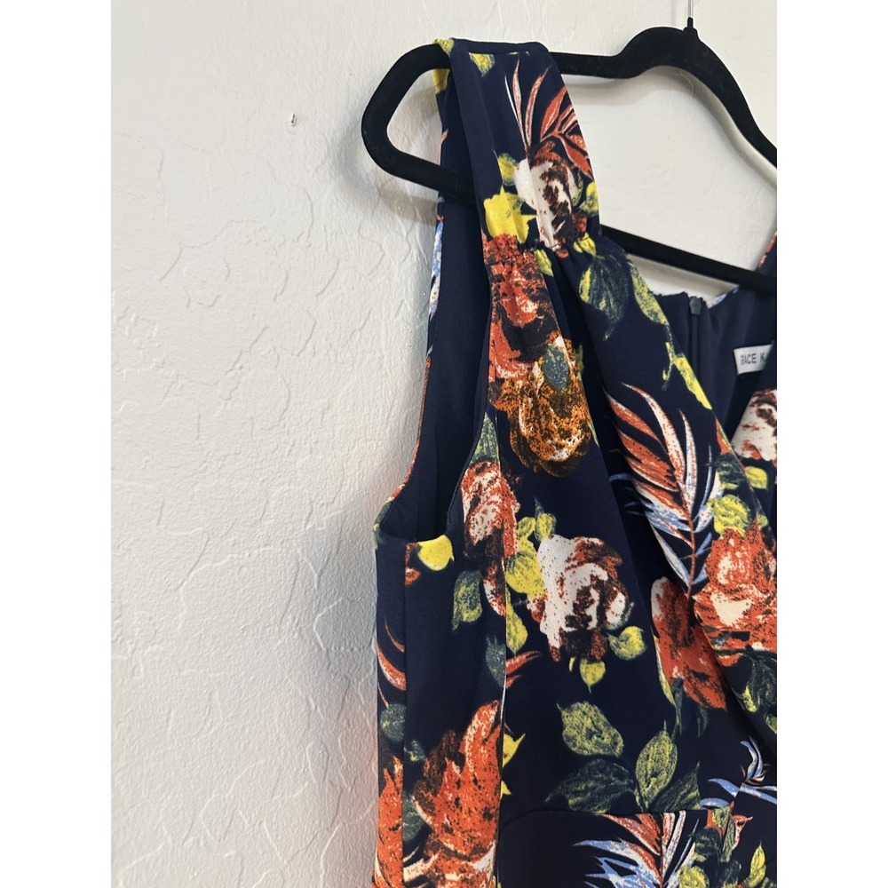 Grace Karin Floral Mini Dress Size 2X Tropical v neck Sleeveless Vacation Resort - Picture 9 of 13